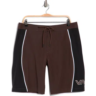 Rvca Retract Swim Trunks In Brown
