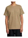 Rvca Road Runner Stripe Short Sleeve Top In Latte In Multi
