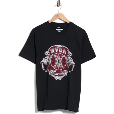 Rvca Saber Cotton Graphic T-shirt In Black