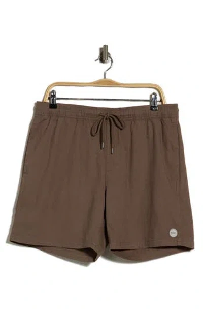 Rvca Sands Stripe Regular Fit Shorts In Mushroom
