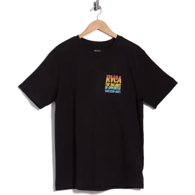 Rvca Screen Fade Cotton Graphic T-shirt In Black