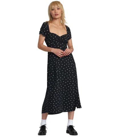 Rvca Secrets Midi Dress In Peach Whip