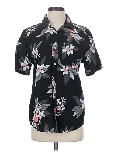 Pre-owned Rvca Short Sleeve Button Down Shirt In Black
