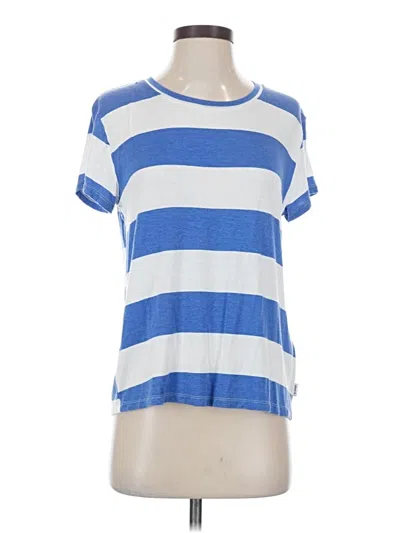 Pre-owned Rvca Short Sleeve Top Blue Crew Neck Tops