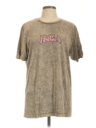 Pre-owned Rvca Short Sleeve T-shirt In Brown