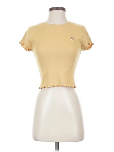 Pre-owned Rvca Short Sleeve T-shirt In Gold
