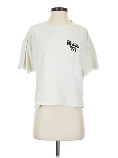 Pre-owned Rvca Short Sleeve T-shirt In Ivory