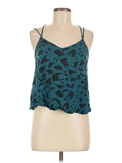 Pre-owned Rvca Sleeveless Top Teal Halter Neckline Tops