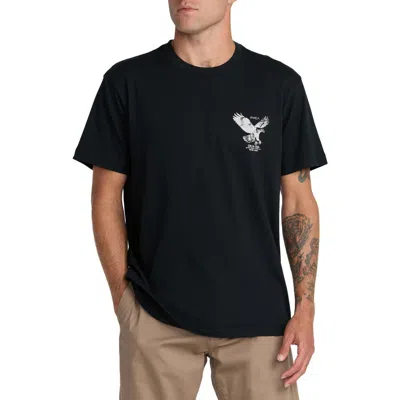 Rvca Soaring Cotton Graphic T-shirt In Black