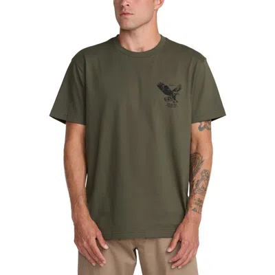 Rvca Soaring Cotton Graphic T-shirt In Green