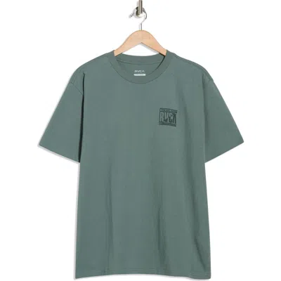 Rvca Splitter Cotton Graphic T-shirt In Blue