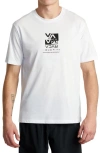 Rvca Splitter Stacks Performance Graphic T-shirt In White