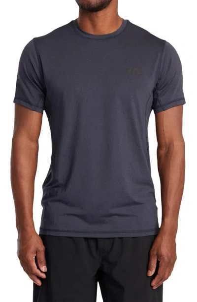 Rvca Sport Vent Logo Graphic T-shirt In Navy Heather