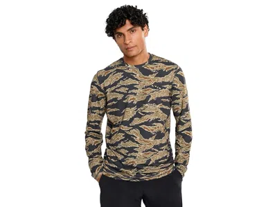 Rvca Sport Vent Long Sleeve Men's Workout Tiger Camo: Xl In Multi