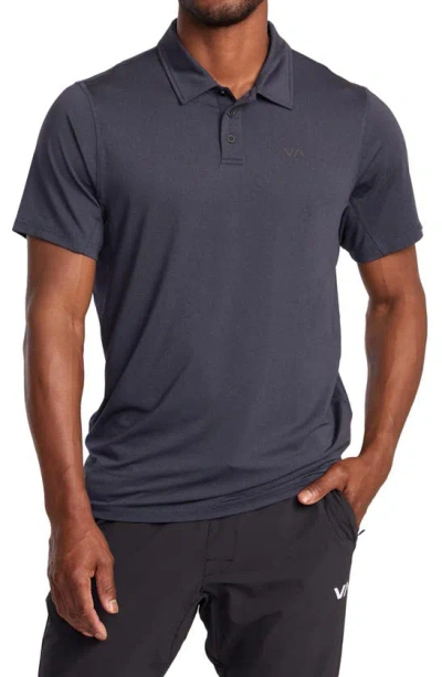 Rvca Sport Vent Performance Polo In Navy Heather