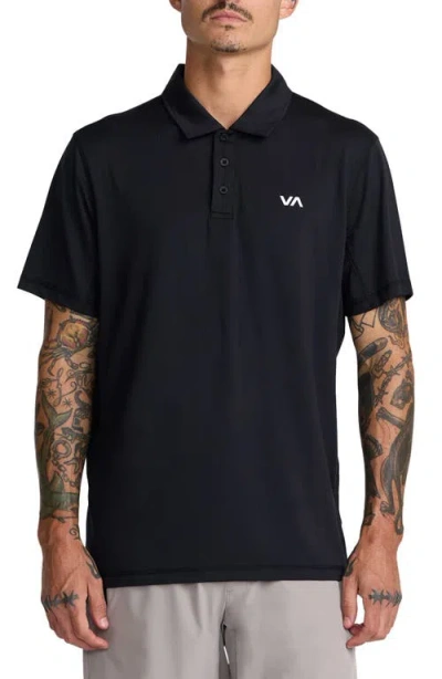Rvca Sport Vent Polo In Black