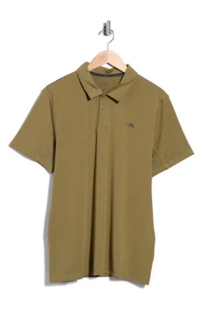 Rvca Sport Vent Polo In Light Olive