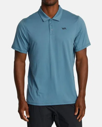 Rvca Sport Vent Polo Shirt In Glacier In Blue