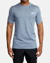 Rvca Sport Vent Short Sleeve Tee In Blue Slate In Blue