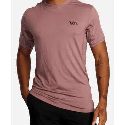 Rvca Sport Vent Short Sleeve Tee In Mauve In Pink