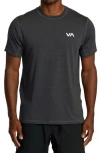 Rvca Sport Vent Stripe Performance Graphic T-shirt In Black Stripe