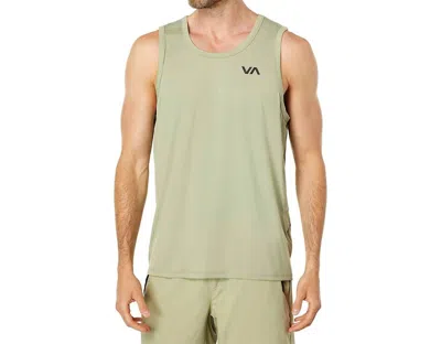 Rvca Sport Vent Tank Top In Army Grey In Green