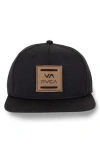 Rvca Standard Logo Patch Snapback Cap In Black