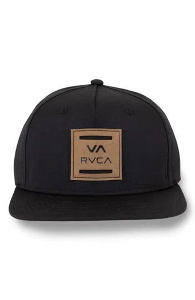 Rvca Standard Logo Patch Snapback Cap In Black