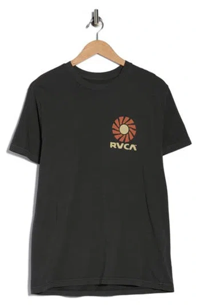 Rvca Sun Phase Graphic T-shirt In Black
