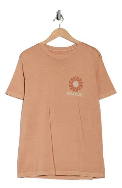 Rvca Sun Phase Graphic T-shirt In Brown