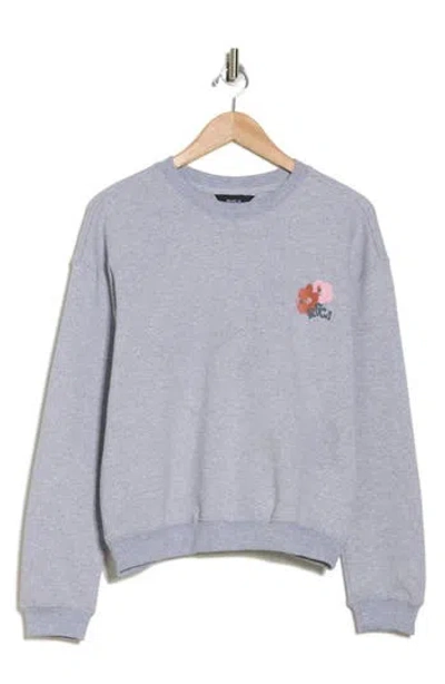 Rvca Sundown Crew Sweatshirt In Heather Grey