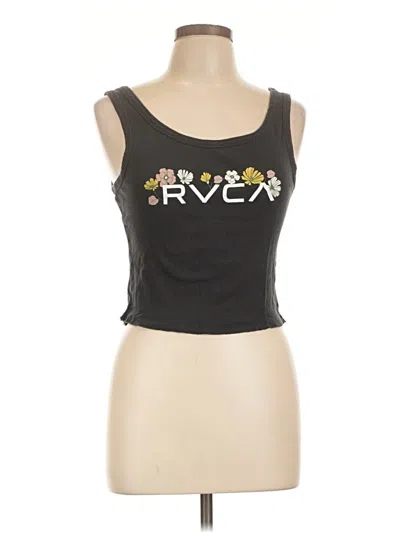Pre-owned Rvca Tank Top Black Sweetheart Neckline Tops