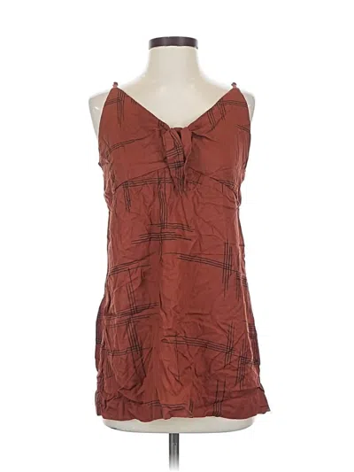 Pre-owned Rvca Tank Top Brown Halter Neckline Tops