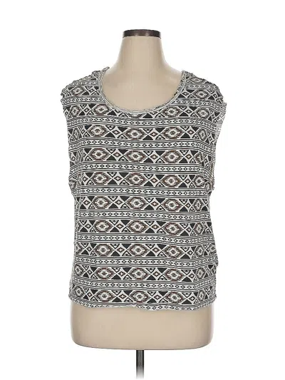 Pre-owned Rvca Tank Top Brown Tweed Pattern Square Neckline Tops