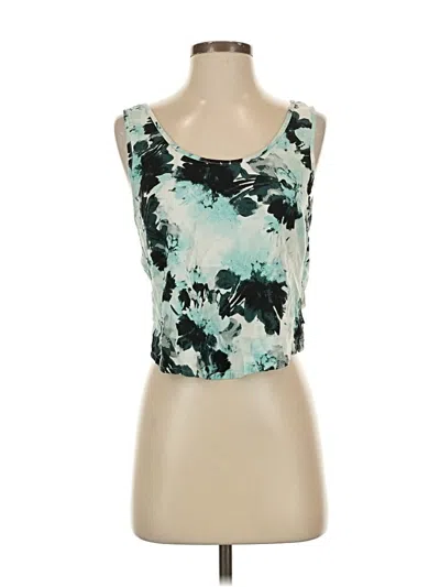 Pre-owned Rvca Tank Top Teal Strapless Neckline Tops In Blue