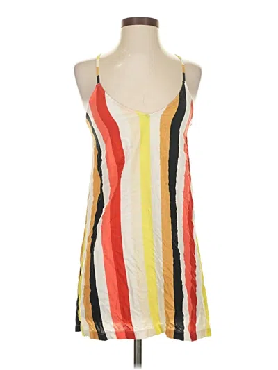 Pre-owned Rvca Tank Top Yellow Halter Neckline Tops