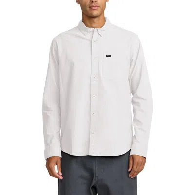 Rvca That'll Do Stretch Cotton Blend Button-down Shirt In White