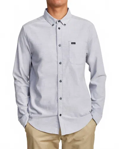 Rvca That'll Do Stretch Long Sleeve Woven Shirt In Pavement In Blue