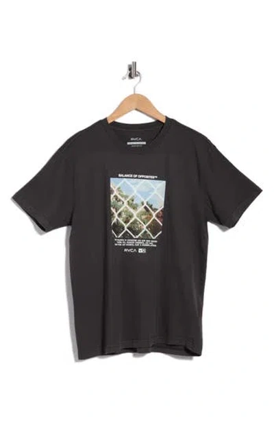 Rvca Thru View Cotton Graphic T-shirt In Black