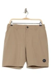 Rvca Triangle Hybrid Chino Shorts In Dark Khaki