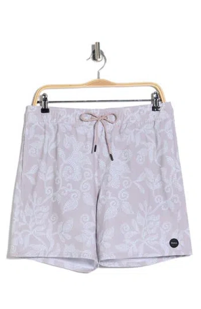 Rvca Tropical Print Board Shorts In Blue