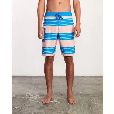 Rvca Uncivil Stripe Trunk Shorts In Blue Cruz In Multi