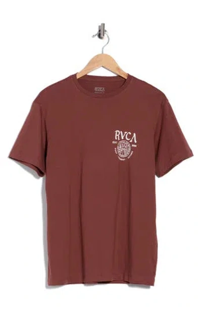 Rvca Utility Services Graphic T-shirt In Red Earth