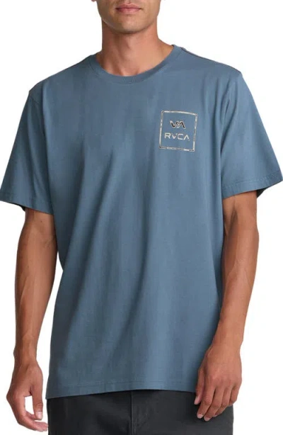 Rvca Va All The Way Cotton Graphic T-shirt In Blue