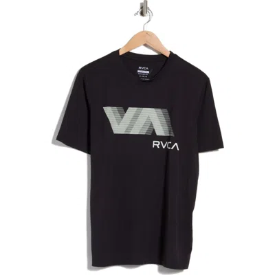 Rvca Va Blur Graphic T-shirt In Black