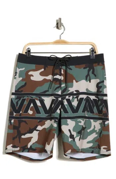 Rvca Va Camo Swim Trunks In Multi