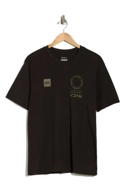Rvca Va Mark Performance Graphic T-shirt In Black