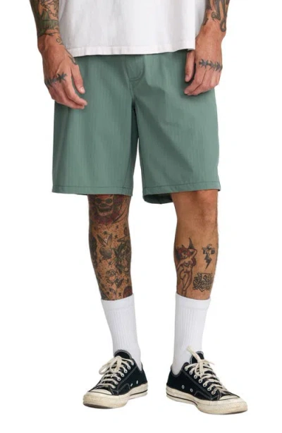 Rvca Vacancy Ghost Stripe Shorts In Green