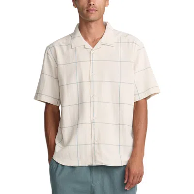 Rvca Vacancy Plaid Camp Shirt In Neutral