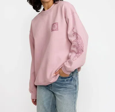 Rvca Women's Baggie Boyfriend Crew Sweater In Llc-lush Lilac In Purple